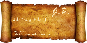 Jókay Pál névjegykártya
